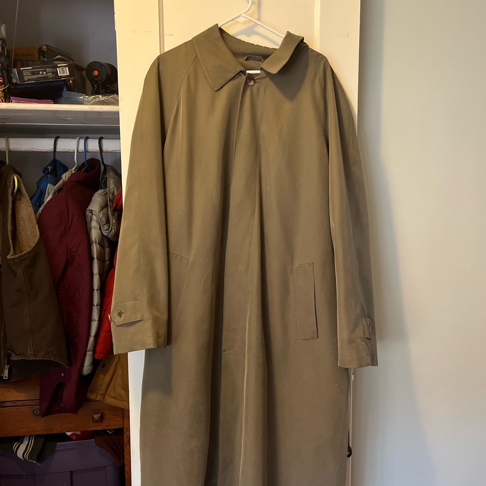 Classic Olive Men's Trench Coat